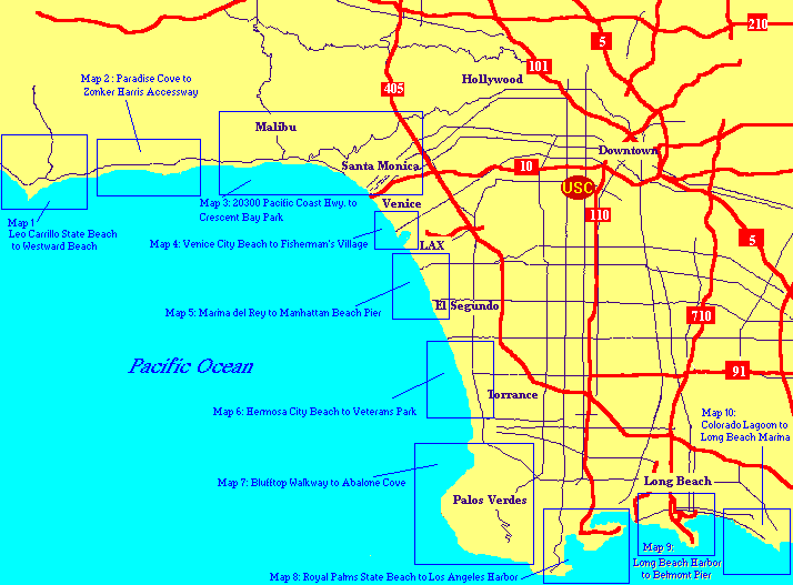 Map Of Los Angeles Ca. Los Angeles County Beaches