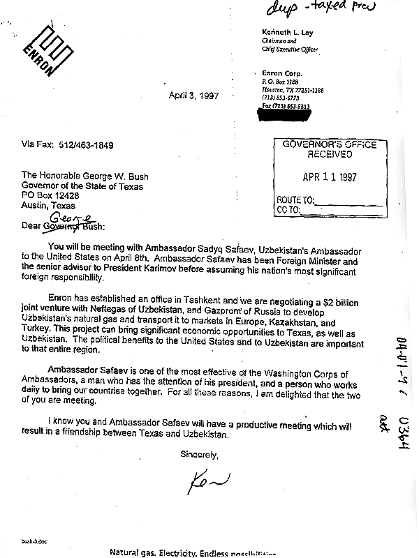 enronbushlayletter1997